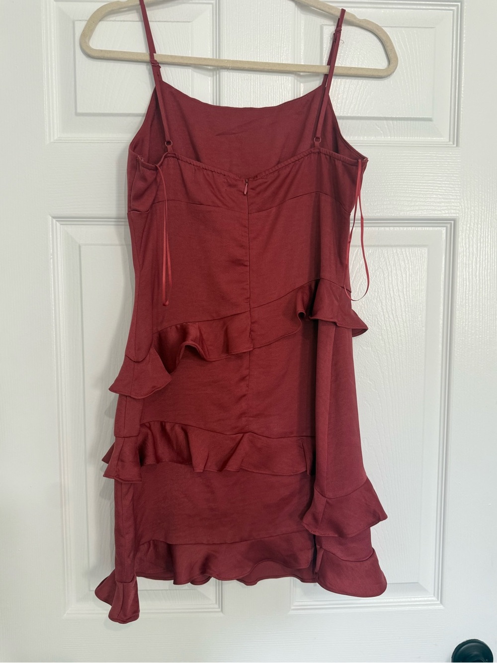 Altar'd State Red Ruffle Spaghetti-Strap Mini Dress - Picture 2 of 3
